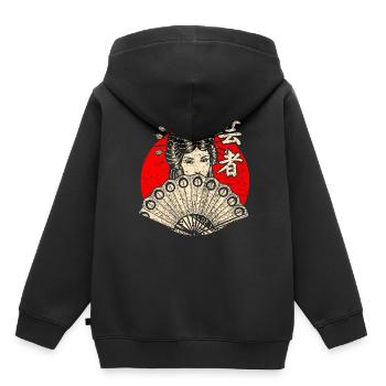 Japan Geisha - Kinder Premium Organic Hoodie - Schwarz - Hinten - AI Model Kid Male (0cm)
