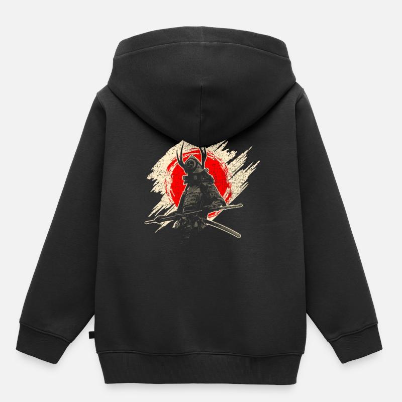 Samurai - Kinder Premium Organic Hoodie - Schwarz