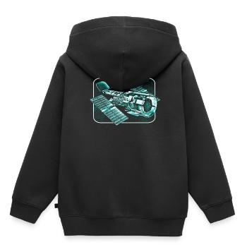 Le télescope spatial Hubble - Sweat Premium à capuche enfant bio - noir - Dos - AI Model Kid Male (0cm)