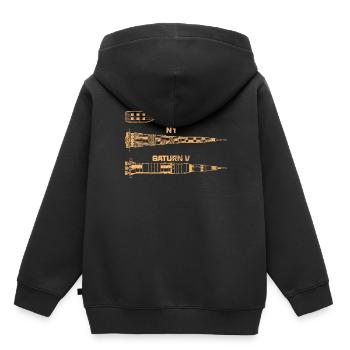 Raketen Raumfahrt Weltraum - Kinder Premium Organic Hoodie - Schwarz - Hinten - AI Model Kid Male (0cm)