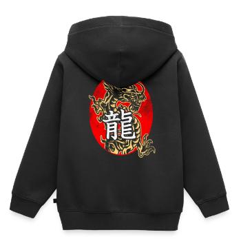Dragon with Chinese characters - Kids Premium Organic Hoodie - black - Back - AI Model Kid Male (0cm)