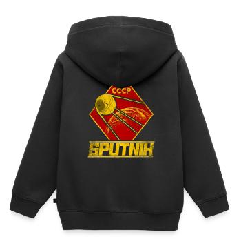 Spoutnik Satellite Union soviétique - Sweat Premium à capuche enfant bio - noir - Dos - AI Model Kid Male (0cm)