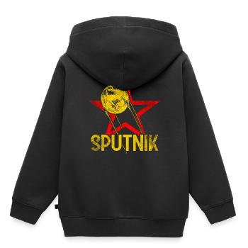 Satellite Spoutnik 1 - Sweat Premium à capuche enfant bio - noir - Dos - AI Model Kid Male (0cm)