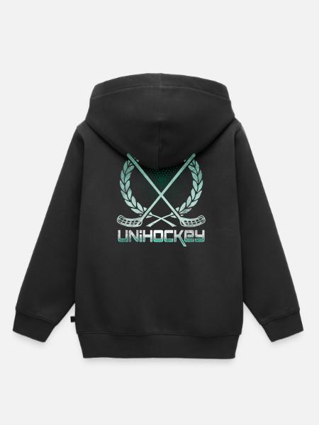 Unihockey - Kinder Premium Organic Hoodie - Schwarz