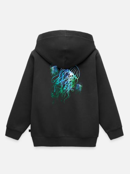 Bunte Quallen - Kinder Premium Organic Hoodie - Schwarz