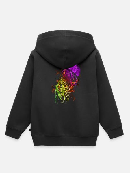 Bunte Qualle - Kinder Premium Organic Hoodie - Schwarz