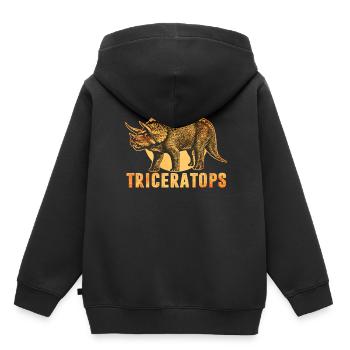 Triceratops Dinosaurier - Kinder Premium Organic Hoodie - Schwarz - Hinten - AI Model Kid Male (0cm)