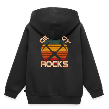 Géologie des roches - Sweat Premium à capuche enfant bio - noir - Dos - AI Model Kid Male (0cm)