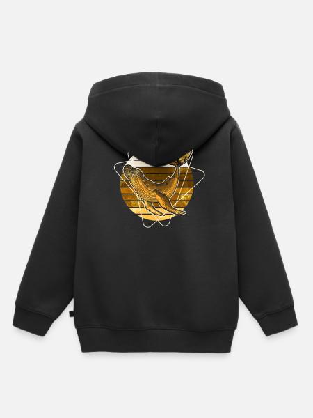 Buckelwal - Kinder Premium Organic Hoodie - Schwarz