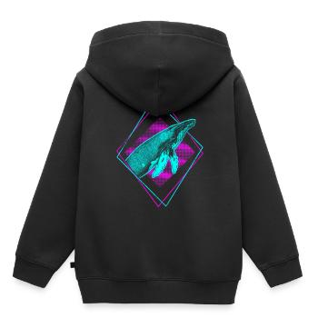 Baleine à bosse - Sweat Premium à capuche enfant bio - noir - Dos - AI Model Kid Male (0cm)