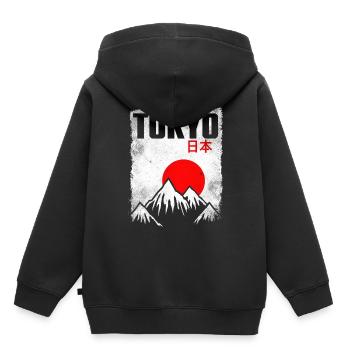 Tokio Japan - Kinder Premium Organic Hoodie - Schwarz - Hinten - AI Model Kid Male (0cm)