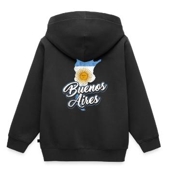 Buenos Aires Argentine - Sweat Premium à capuche enfant bio - noir - Dos - AI Model Kid Male (0cm)