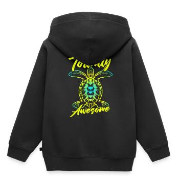 Tortue marine - Sweat Premium à capuche enfant bio - noir - Dos - AI Model Kid Male (0cm)