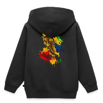 Tigre à dents de sabre - Sweat Premium à capuche enfant bio - noir - Dos - AI Model Kid Male (0cm)