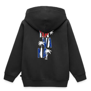 La Havane, Cuba - Sweat Premium à capuche enfant bio - noir - Dos - AI Model Kid Male (0cm)