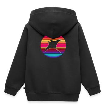 Manta ray - Kids Premium Organic Hoodie - black - Back - AI Model Kid Male (0cm)