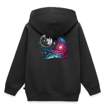 Télescope d’astronomie Espace - Sweat Premium à capuche enfant bio - noir - Dos - AI Model Kid Male (0cm)