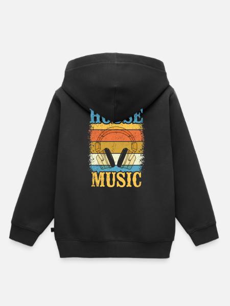 House Musik - Kinder Premium Organic Hoodie - Schwarz