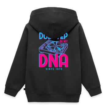 Dubstep 1970 - Kinder Premium Organic Hoodie - Schwarz - Hinten - AI Model Kid Male (0cm)