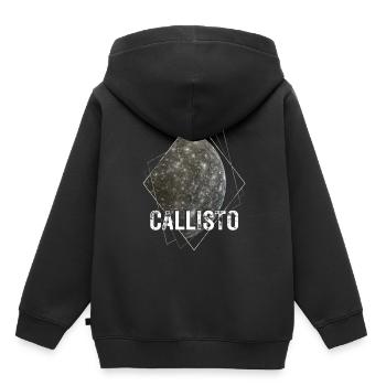 Callisto - Jupiter Lune - Sweat Premium à capuche enfant bio - noir - Dos - AI Model Kid Male (0cm)