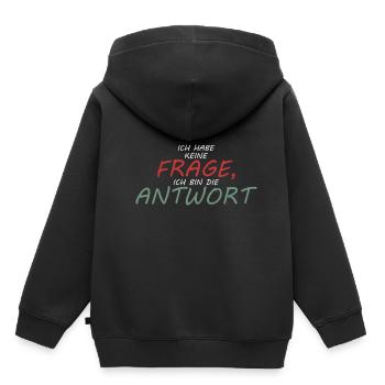 Ich habe keine Frage - Kinder Premium Organic Hoodie - Schwarz - Hinten - AI Model Kid Male (0cm)