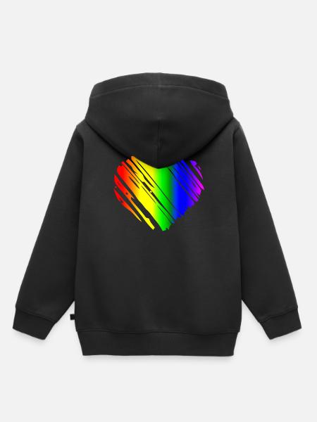 STOLZ HERZEN - Kinder Premium Organic Hoodie - Schwarz
