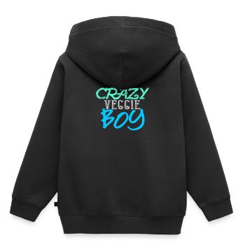 Crazy Veggie Boy - Fun Gift for Veggies - Kids Premium Organic Hoodie - black - Back - AI Model Kid Male (0cm)