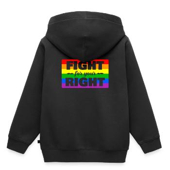 LGBT Schwule Lesben Regenbogen Rechte Geschenk - Kinder Premium Organic Hoodie - Schwarz - Hinten - AI Model Kid Male (0cm)