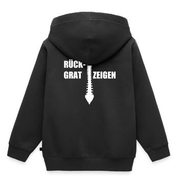 Rückgrat Zeigen - Kinder Premium Organic Hoodie - Schwarz - Hinten - AI Model Kid Male (0cm)