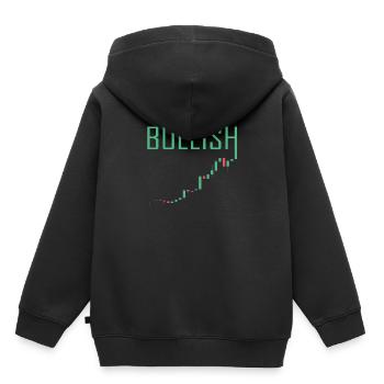 MARCHÉ DE BULLETIN - Stock Market Money Finance Finance - Sweat Premium à capuche enfant bio - noir - Dos - AI Model Kid Male (0cm)