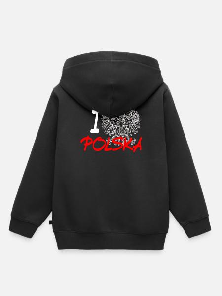 POLSKA - I Love Polska - Geschenk - Polska - shirt - Kinder Premium Organic Hoodie - Schwarz