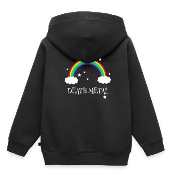 Death Metal Rainbow - Sweat Premium à capuche enfant bio - noir - Dos - AI Model Kid Male (0cm)