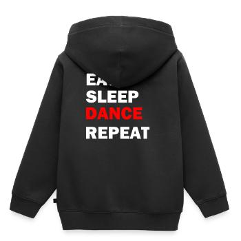 Eat Sleep Dance Répéter - Sweat Premium à capuche enfant bio - noir - Dos - AI Model Kid Male (0cm)
