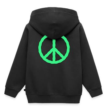 signe de la paix - Sweat Premium à capuche enfant bio - noir - Dos - AI Model Kid Male (0cm)