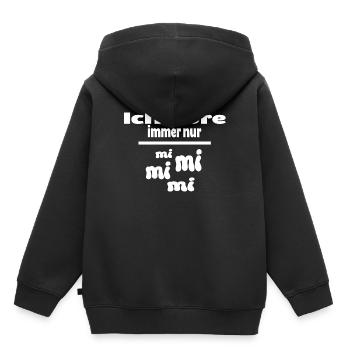 Ich höre immer nur mi mi mi mi Spruch Lustig - Kinder Premium Organic Hoodie - Schwarz - Hinten - AI Model Kid Male (0cm)