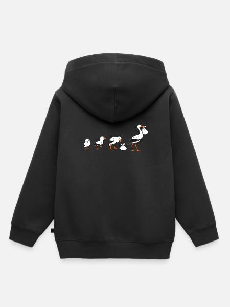 Storch evolution - Kinder Premium Organic Hoodie - Schwarz