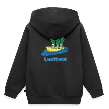 Lauchboot Lauch Schlauchboot Witzige Geschenkidee - Kinder Premium Organic Hoodie - Schwarz - Hinten - AI Model Kid Male (0cm)
