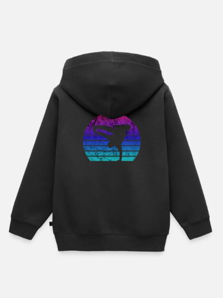 Breakdance Breakdancer Hip Hop Distressed Regardez cadeau - Sweat Premium à capuche enfant bio - noir