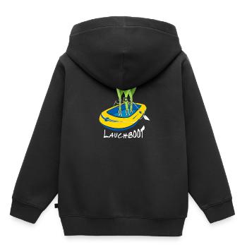 LAUCHBOOT Lauchkörper Schlauchboot Geschenkidee - Kinder Premium Organic Hoodie - Schwarz - Hinten - AI Model Kid Male (0cm)