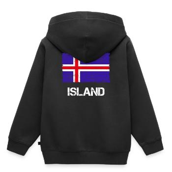 Islande - Sweat Premium à capuche enfant bio - noir - Dos - AI Model Kid Male (0cm)