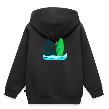 Beach Beach Sun - Kids Premium Organic Hoodie - black - Back - AI Model Kid Male (0cm)