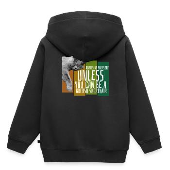 Britsch Shorthair Kätzchen Mieze Geschenk - Kinder Premium Organic Hoodie - Schwarz - Hinten - AI Model Kid Male (0cm)