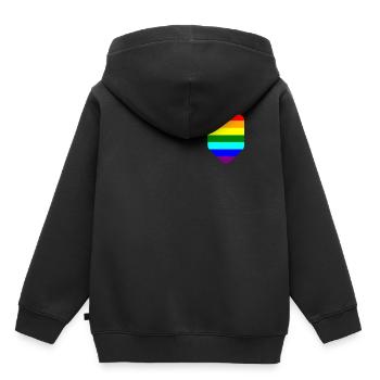 Poche de poitrine LGTB LGTB Pride Gay - Sweat Premium à capuche enfant bio - noir - Dos - AI Model Kid Male (0cm)