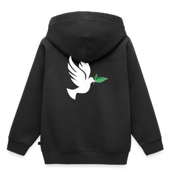 Frieden - Kinder Premium Organic Hoodie - Schwarz - Hinten - AI Model Kid Male (0cm)