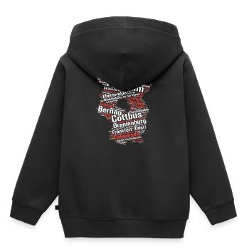 Bundesland Brandenburg: Städte im Umriss - Kinder Premium Organic Hoodie - Schwarz - Hinten - AI Model Kid Male (0cm)