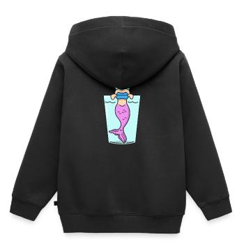 Mermaid in glass gift mermaid mythical creature sea - Kids Premium Organic Hoodie - black - Back - AI Model Kid Male (0cm)