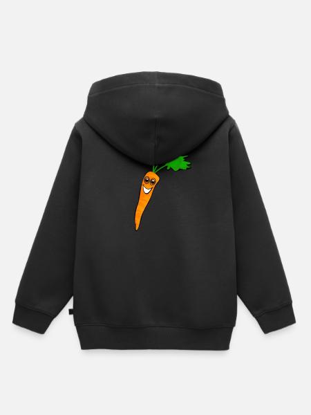 Möhre lachend - Kinder Premium Organic Hoodie - Schwarz