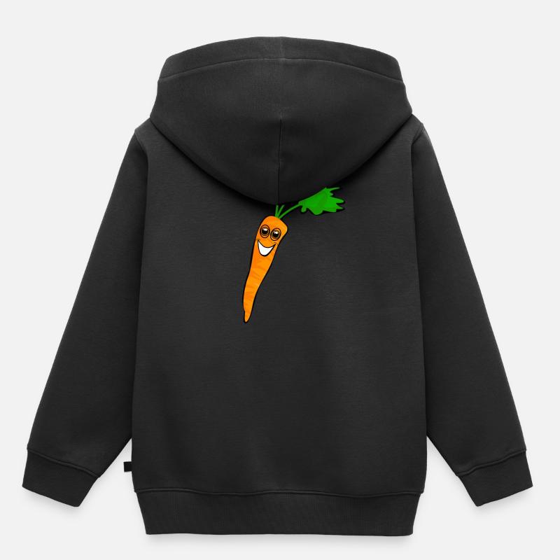Carotte en riant - Sweat Premium à capuche enfant bio - noir