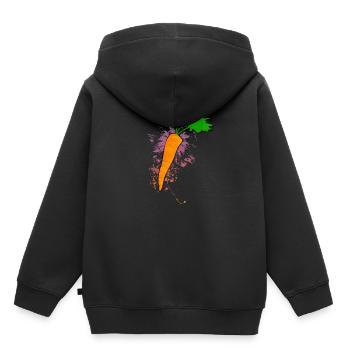 Explosion de couleur carottes - Sweat Premium à capuche enfant bio - noir - Dos - AI Model Kid Male (0cm)