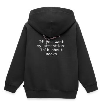Livres - Sweat Premium à capuche enfant bio - noir - Dos - AI Model Kid Male (0cm)